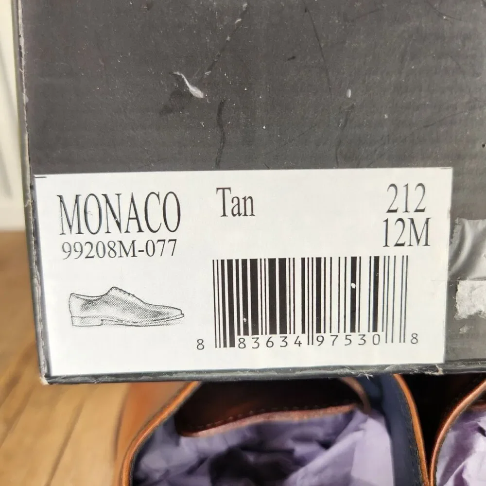 Jump New York Monaco Oxfords Dress Shoes Mens Size 12 M Tan Brown Leather Preppy